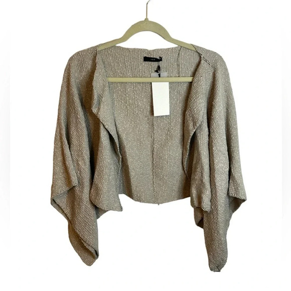 NWT VOZ TEXTURED COTTON TAUPE BOLERO - Picture 4 of 7
